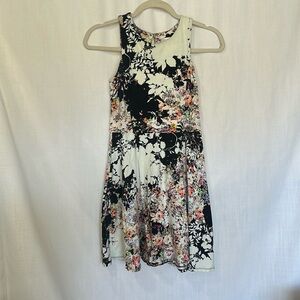 Target xhilaration Small floral stretchy skater dress high neck soft comfy